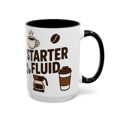 Starter Fluid Coffee Lover's Accent Mug – Perfect Gift for Birthdays, Holidays, or Office Use, Great for Your Morning Brew
