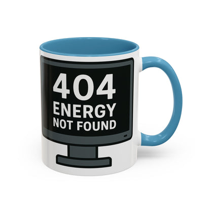 Humorous 404 Energy Not Found Coffee Mug, Funny Gift for Programmers, Unique Office Mug, Tech Lover's Gift, Coffee Lovers Mug