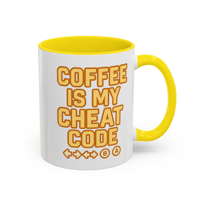 Coffee is My Cheat Code, Game Themed Gift, Funny Mug for Gamers, Gaming Accessory, Birthday Gift for Him