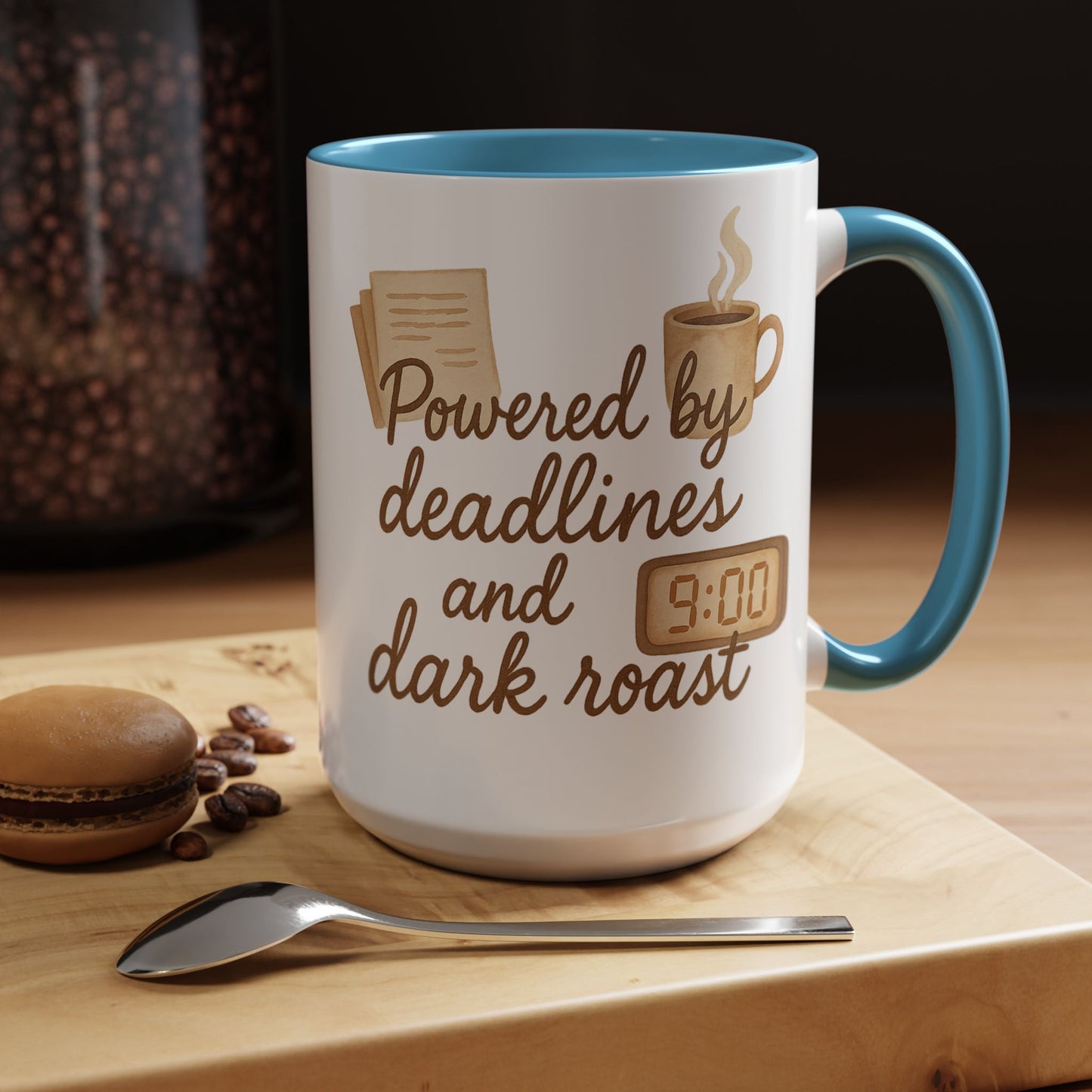 Powered by Deadlines and Dark Roast - Gift for Coffee Lover, Journalist