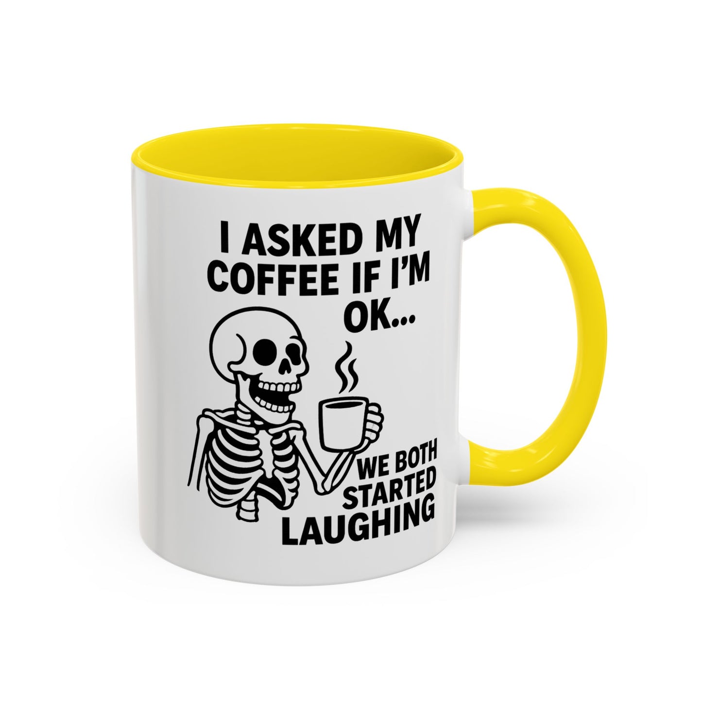 Funny Skeleton Coffee Mug, Halloween Gift, Cute Skeleton Amor, Office Mug, Day of the Dead Coffee Cup