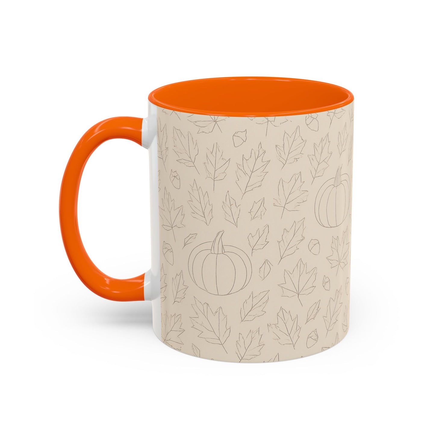 Autumn Leaves Accent Coffee Mug | Fall Decor, Pumpkin Lovers Gift, Cozy Mornings, Seasonal Kitchenware, Ideal for Thanksgiving