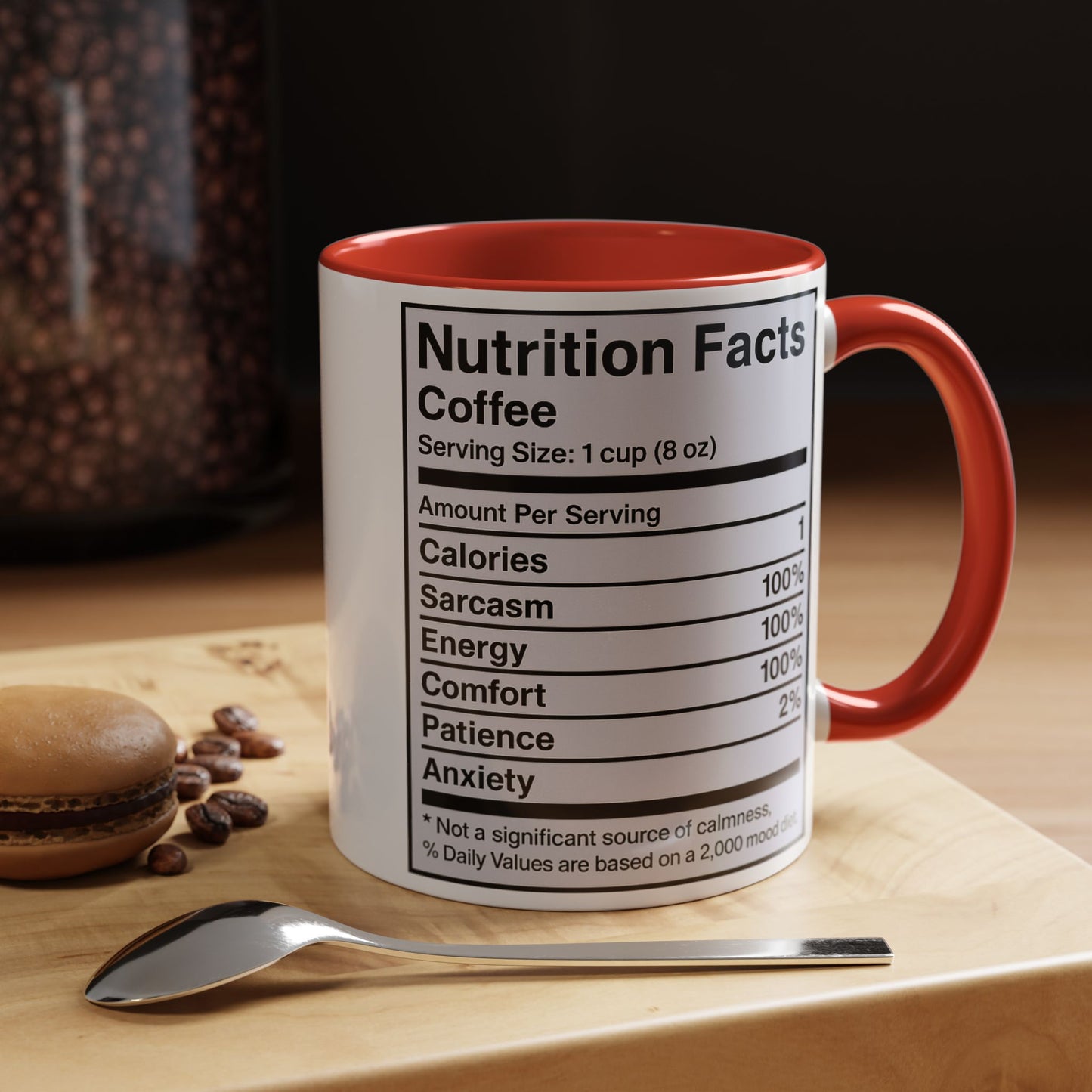 Humorous Coffee Nutrition Facts Mug, Funny Gift for Coffee Lovers