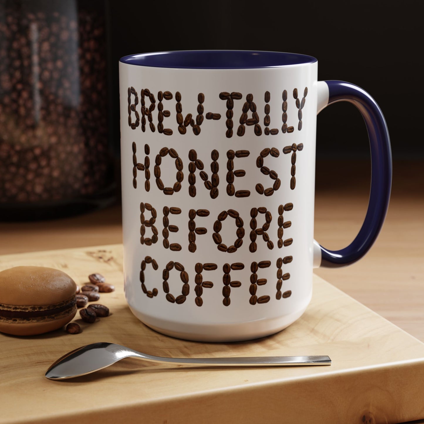 Brew-Tally Honest Before Coffee Mug | Fun Coffee Lover Gift | Humorous Mug for Morning Routine | Black Accented 11oz or 15oz Option