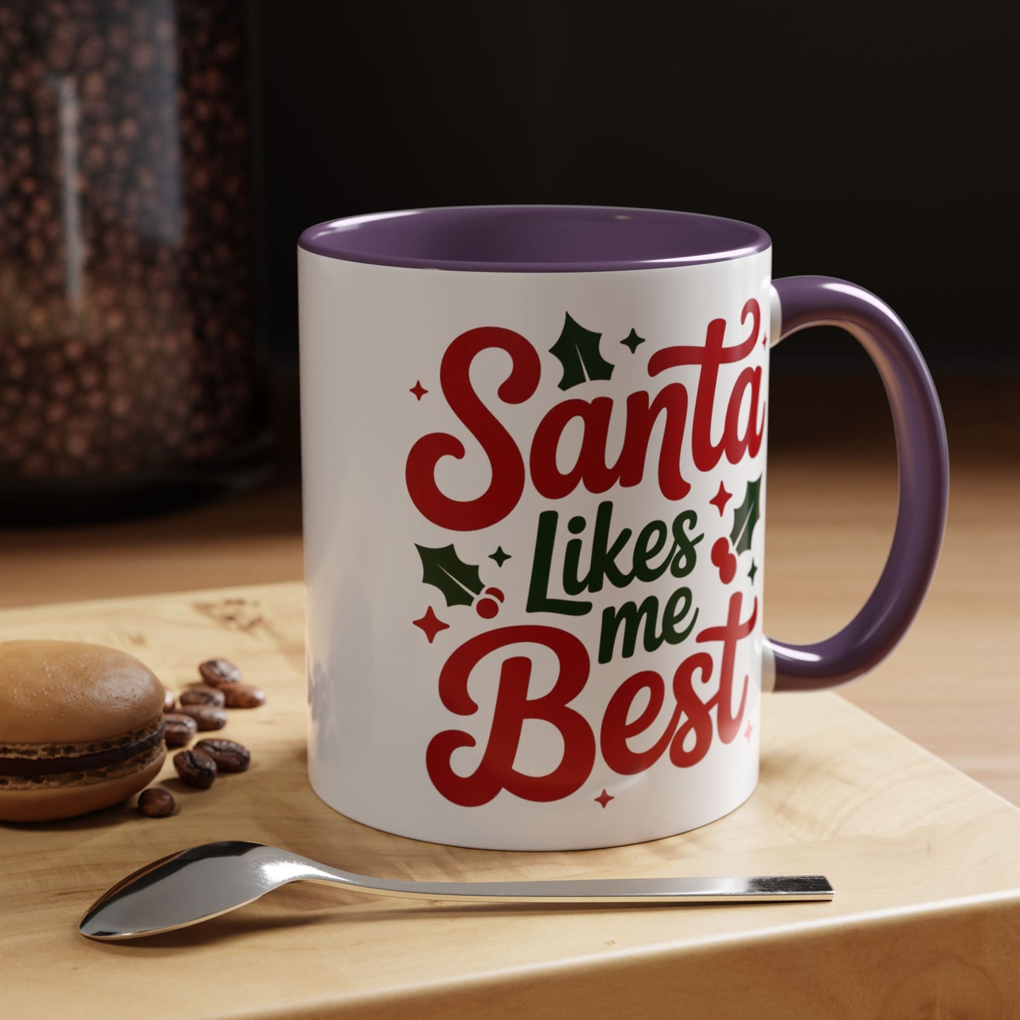 Santa Likes Me Best, Winter Decor, Gift for Coffee Lovers, Unique Present