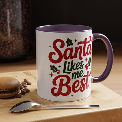 Santa Likes Me Best, Winter Decor, Gift for Coffee Lovers, Unique Present