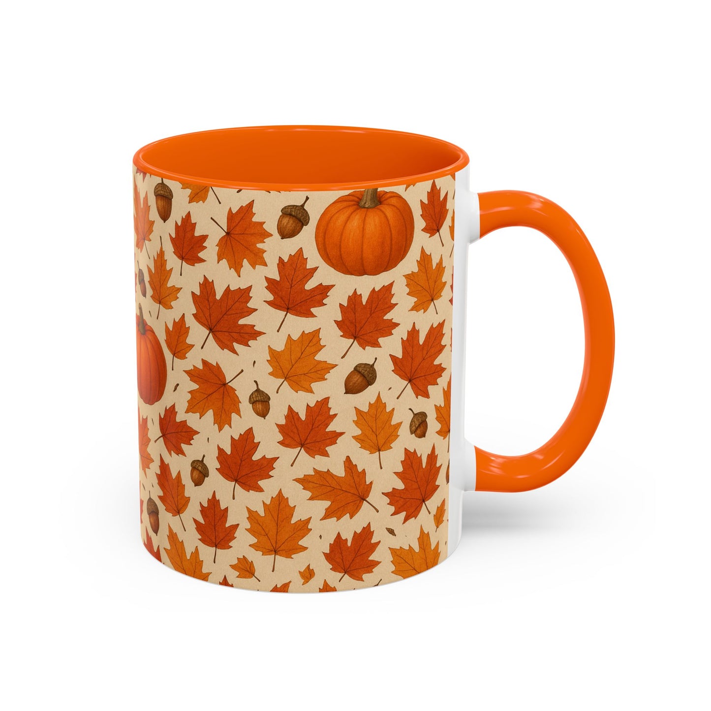 Autumn Leaves Coffee Mug, Pumpkin Mug, Fall Decor, Seasonal Gift, Nature Lover Mug, Cozy Kitchenware