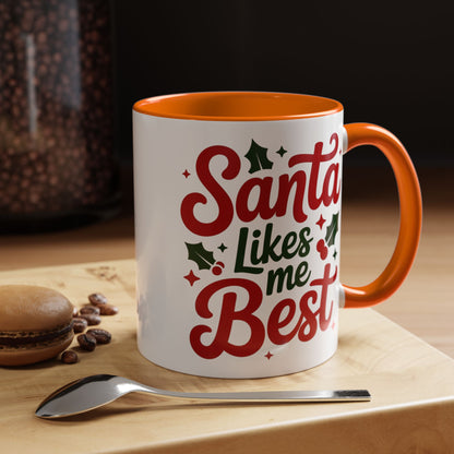 Santa Likes Me Best, Winter Decor, Gift for Coffee Lovers, Unique Present