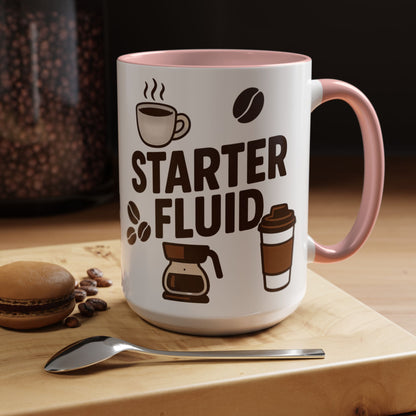 Starter Fluid Coffee Lover's Accent Mug – Perfect Gift for Birthdays, Holidays, or Office Use, Great for Your Morning Brew