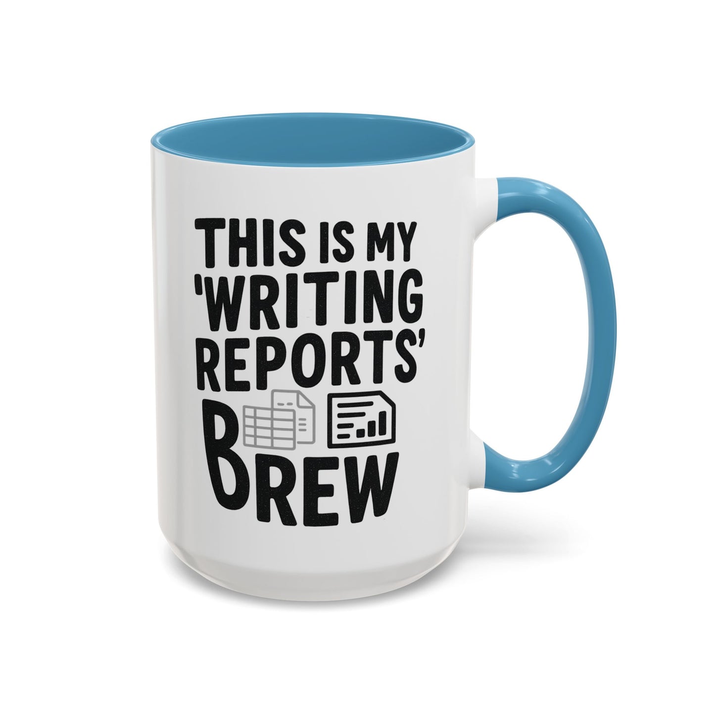 Writing Reports Accent Coffee Mug – Funny Office Gift, Work From Home, Police, Coffee Lover Humor