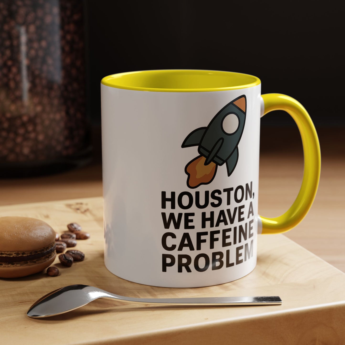 Houston We Have a Caffeine Problem Mug - Funny Coffee Cup for Space Lovers, Gift for Astronauts, Unique Kitchen Decor, Humor Mug