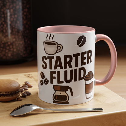 Starter Fluid Coffee Lover's Accent Mug – Perfect Gift for Birthdays, Holidays, or Office Use, Great for Your Morning Brew