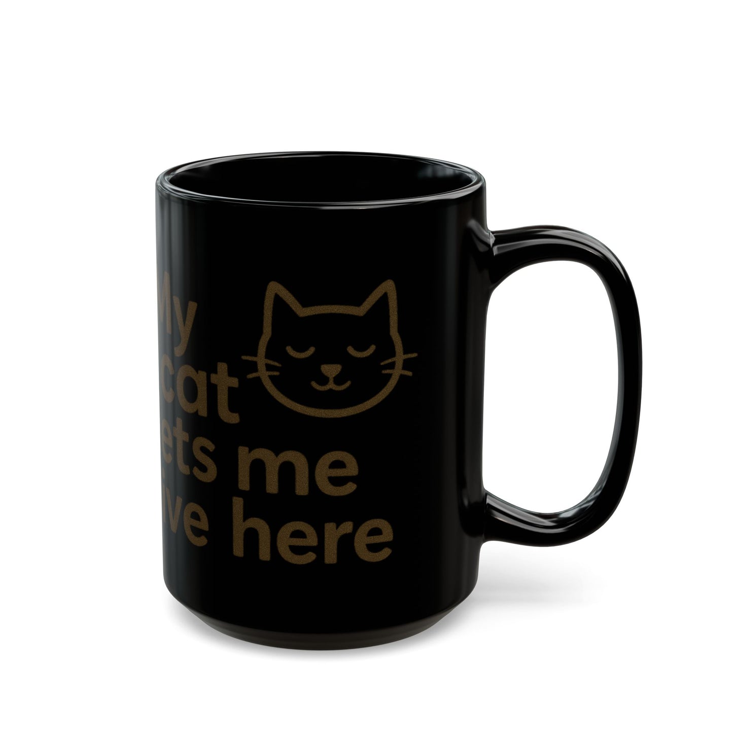 My Cat Lets Me Live Here Mug, Quirky Coffee Cup, Cat-Themed Drinkware
