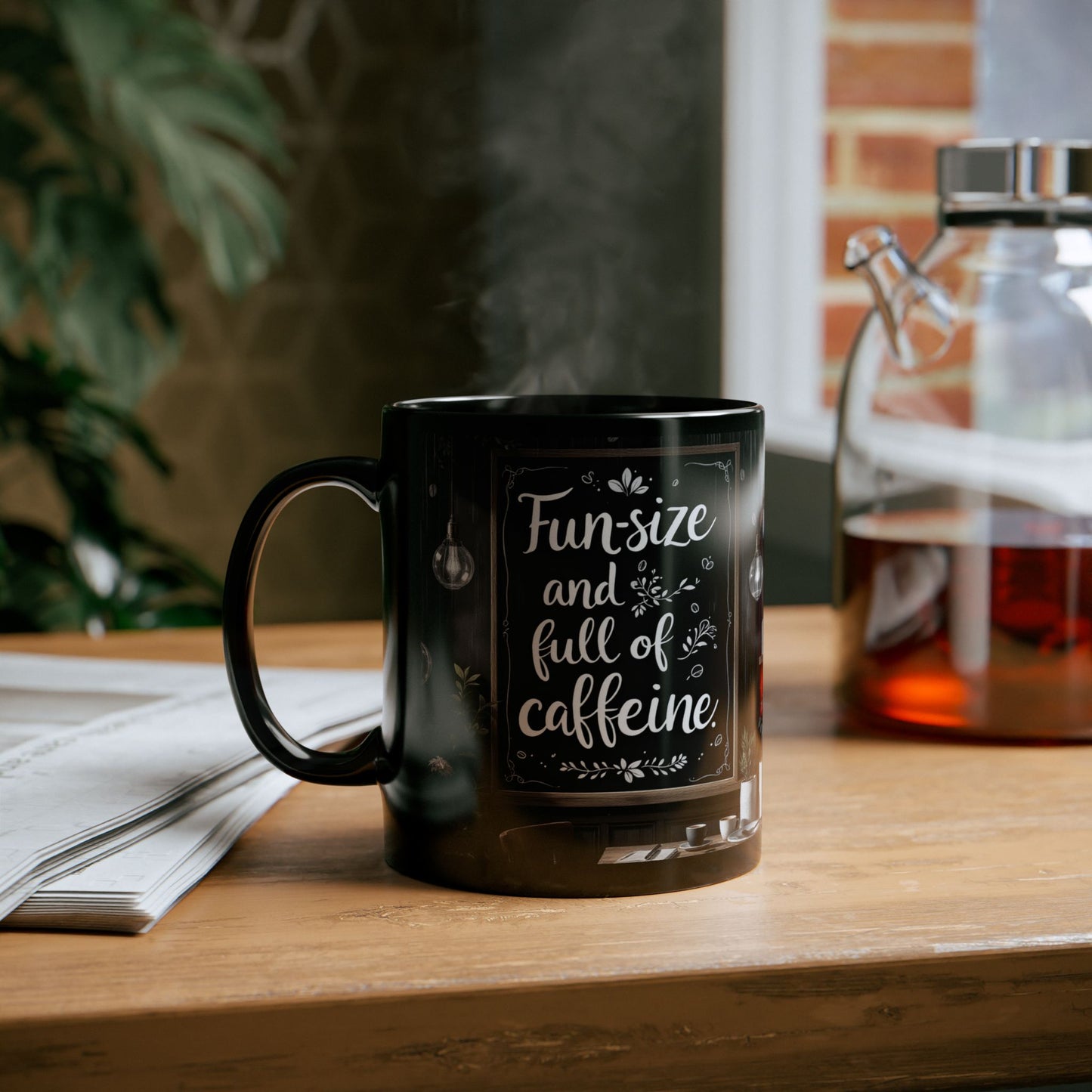 Fun-Size Caffeine Mug | Black Coffee Cup | Gift for Coffee Lovers | Home Decor Mug | Office Mug | 11oz & 15oz Sizes