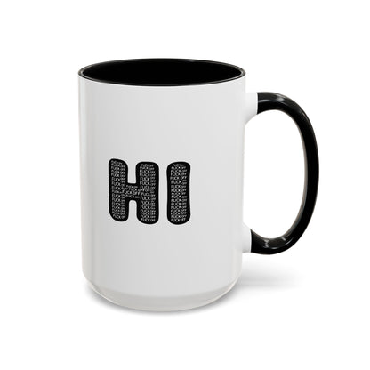 Explicit 'HI' Design, Modern Mug for Tea Lovers, Gift Idea for Friends, Unique Office Decor, Home Kitchen Accessory