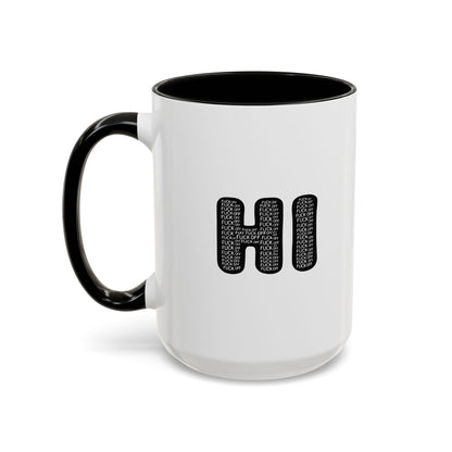 Explicit 'HI' Design, Modern Mug for Tea Lovers, Gift Idea for Friends, Unique Office Decor, Home Kitchen Accessory