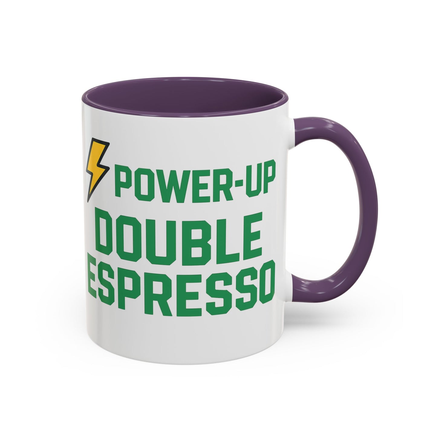 Power-Up Double Espresso Coffee Mug | Energizing Drinkware for Coffee Lovers, Gift for Baristas, Morning Motivation, Kitchen Decor