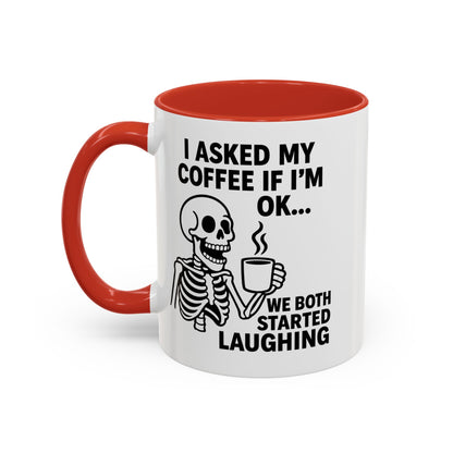Funny Skeleton Coffee Mug, Halloween Gift, Cute Skeleton Amor, Office Mug, Day of the Dead Coffee Cup