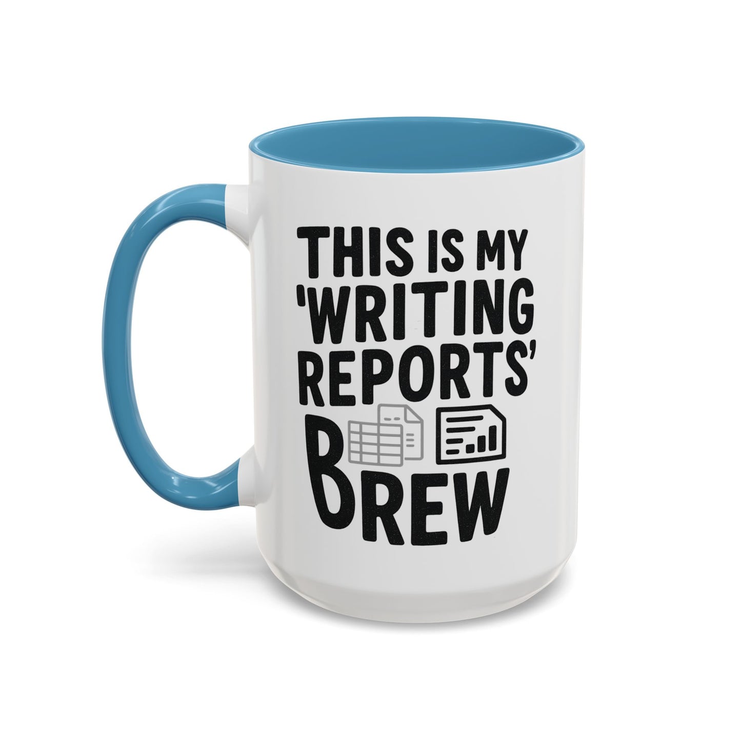Writing Reports Accent Coffee Mug – Funny Office Gift, Work From Home, Police, Coffee Lover Humor