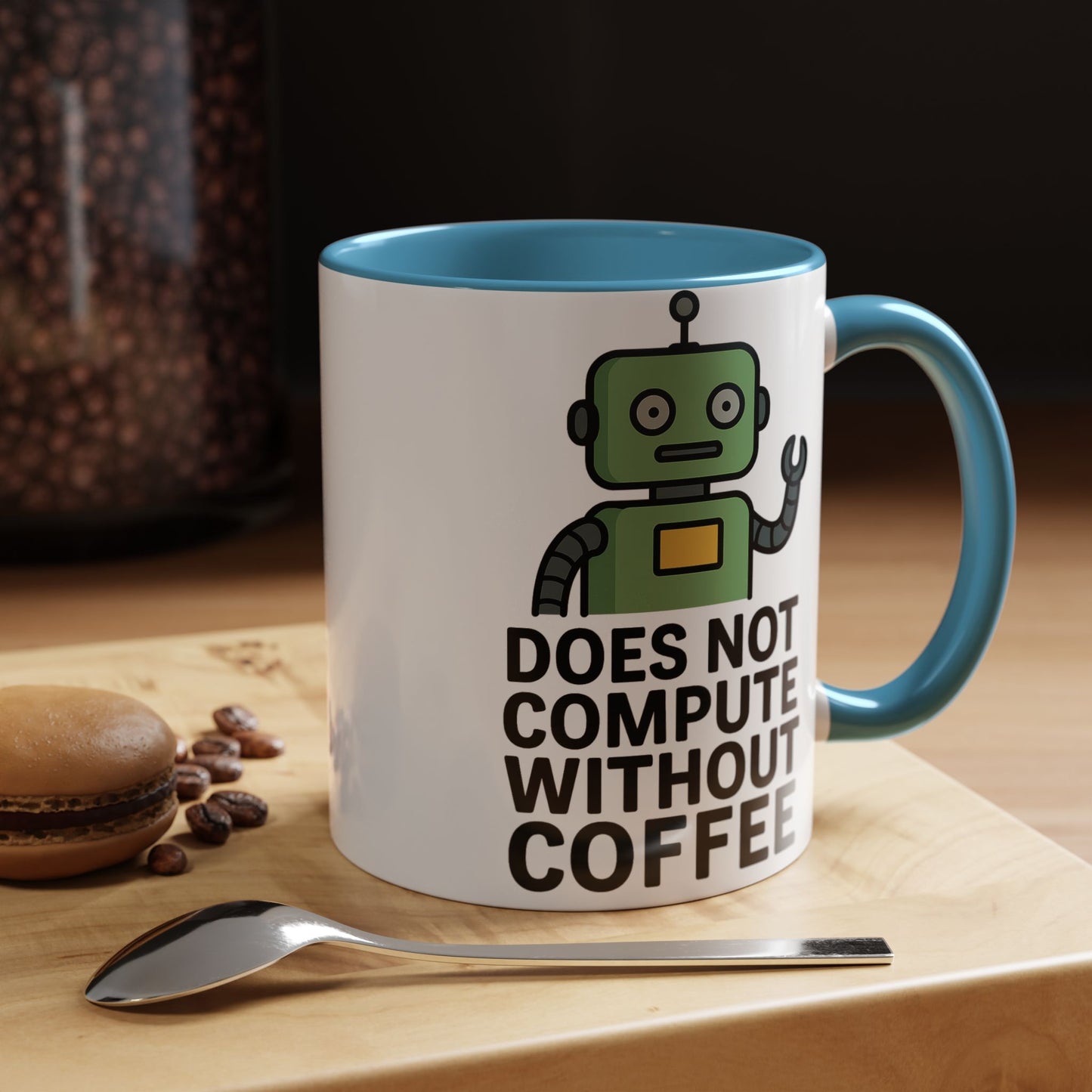 Funny Robot Coffee Mug | Does Not Compute Without Coffee | Gift for Tech Lovers, Office Humor, Geeky Kitchen Decor