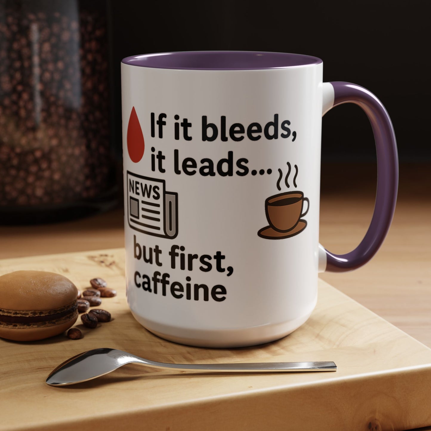 If it Bleeds it Leads Gift for Journalists, Writers, News Lovers, Unique Mug for Work or Home