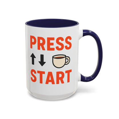 Press Start Retro Gamer Design, Fun Gifts for Gamers, Office Essentials, Tea Lovers, Unique Home Decor
