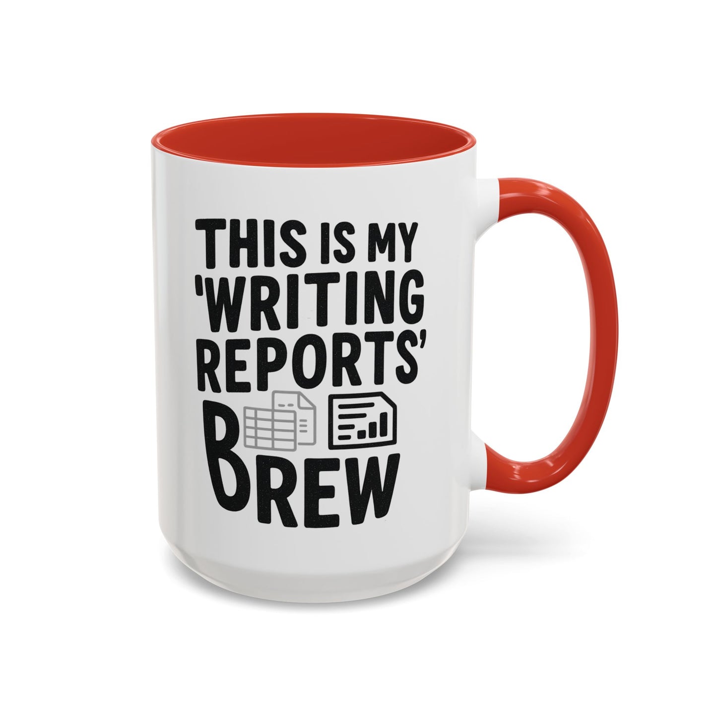 Writing Reports Accent Coffee Mug – Funny Office Gift, Work From Home, Police, Coffee Lover Humor