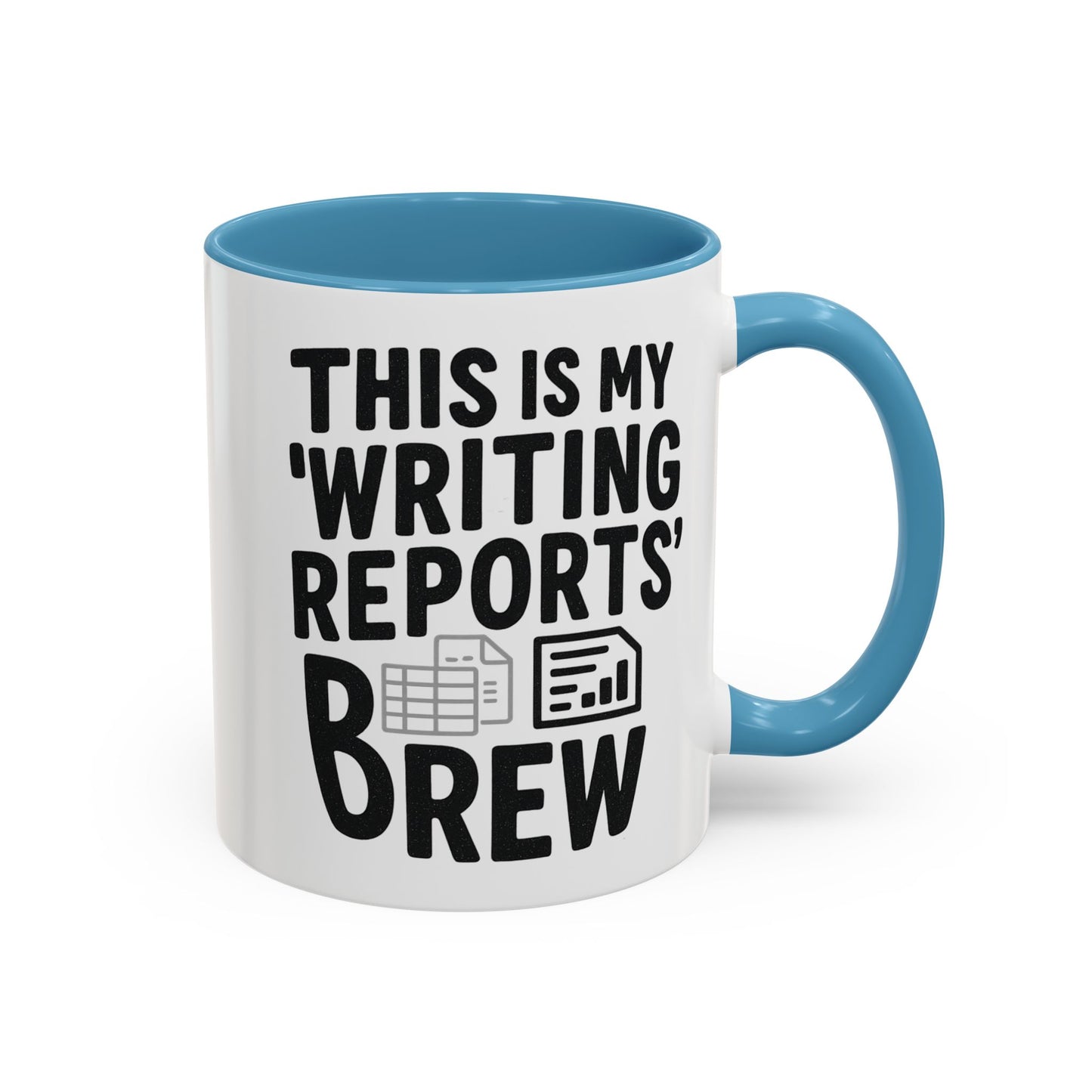 Writing Reports Accent Coffee Mug – Funny Office Gift, Work From Home, Police, Coffee Lover Humor