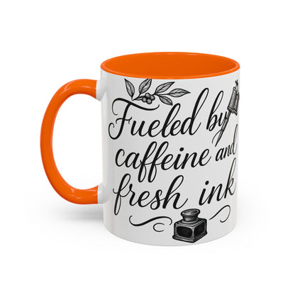 Fueled by Caffeine and Fresh Ink - Gift for Tattoo Enthusiast and Artist, 11oz & 15oz