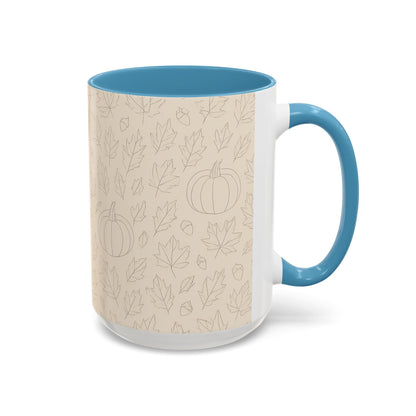 Autumn Leaves Accent Coffee Mug | Fall Decor, Pumpkin Lovers Gift, Cozy Mornings, Seasonal Kitchenware, Ideal for Thanksgiving