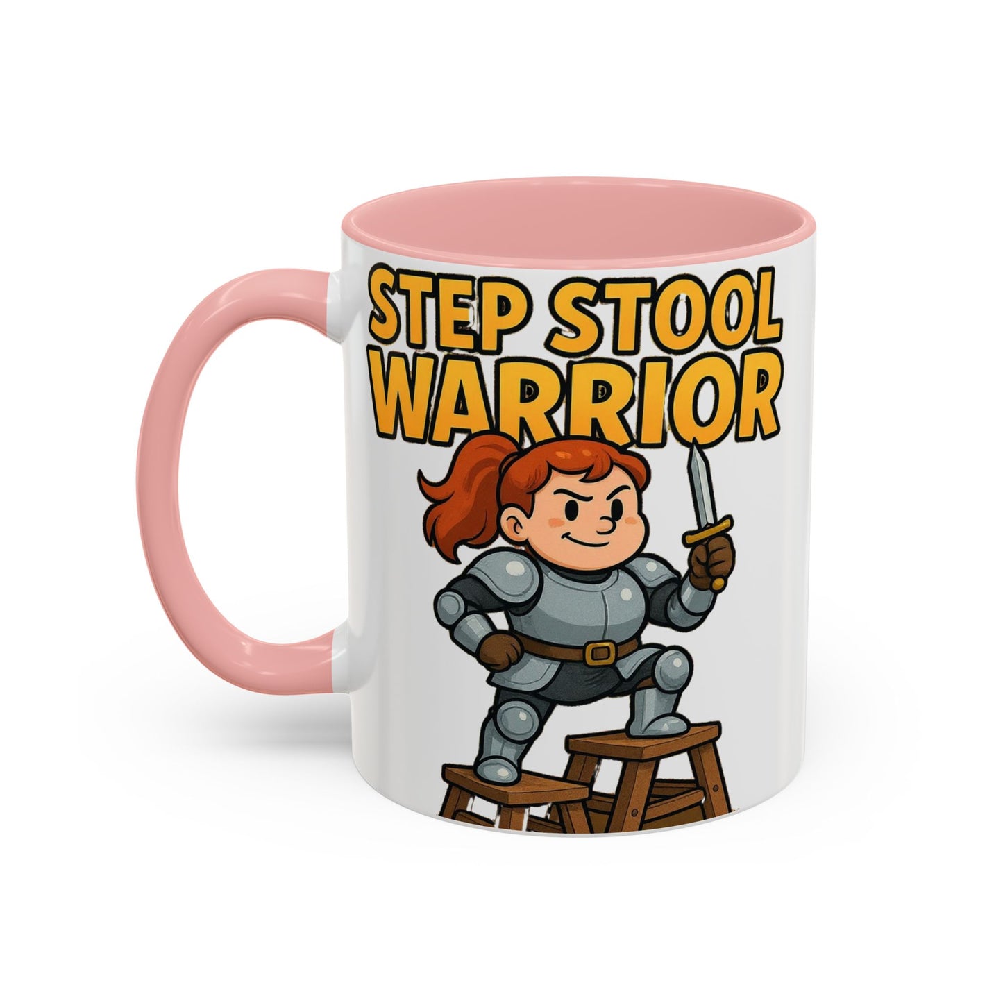 Step Stool Warrior Coffee Mug - Fun Gift for Kids, Unique Kitchenware, Playful Drinkware, Parenting Humor, Kids' Motivation
