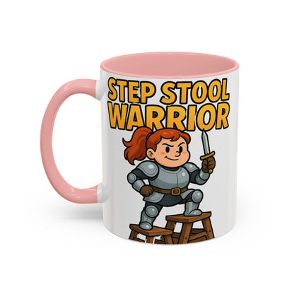 Step Stool Warrior Coffee Mug - Fun Gift for Kids, Unique Kitchenware, Playful Drinkware, Parenting Humor, Kids' Motivation