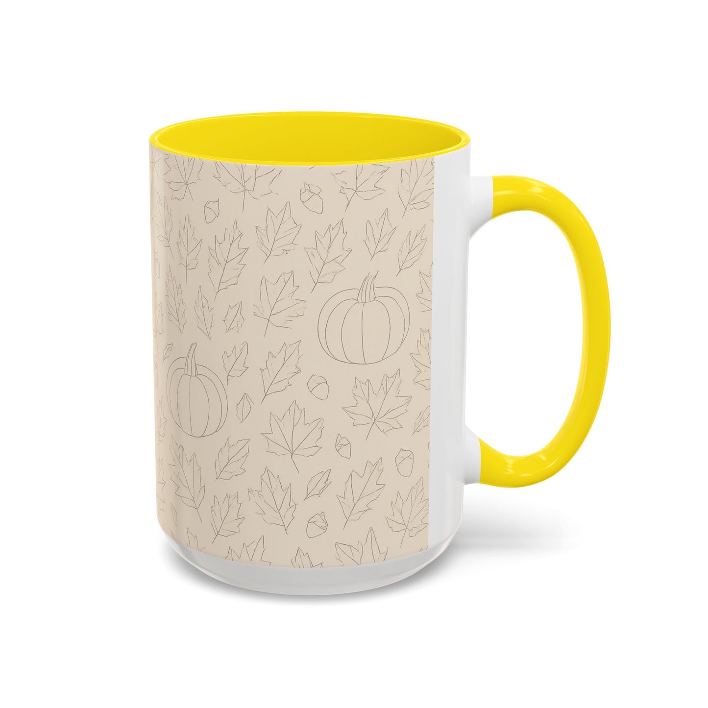 Autumn Leaves Accent Coffee Mug | Fall Decor, Pumpkin Lovers Gift, Cozy Mornings, Seasonal Kitchenware, Ideal for Thanksgiving