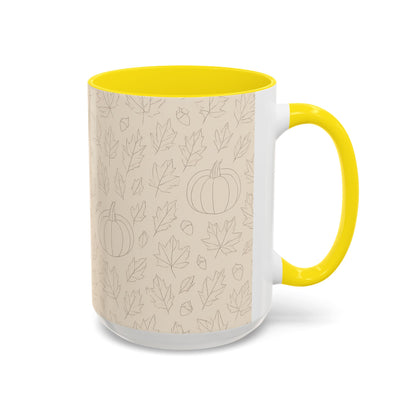 Autumn Leaves Accent Coffee Mug | Fall Decor, Pumpkin Lovers Gift, Cozy Mornings, Seasonal Kitchenware, Ideal for Thanksgiving