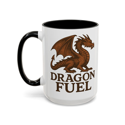 Dragon Fuel Coffee Mug - 11/15oz, Fantasy Gift for Gamers, Unique Dragon Lover's Cup, Dungeons & Dragons Drinkware, Gift for Wizards