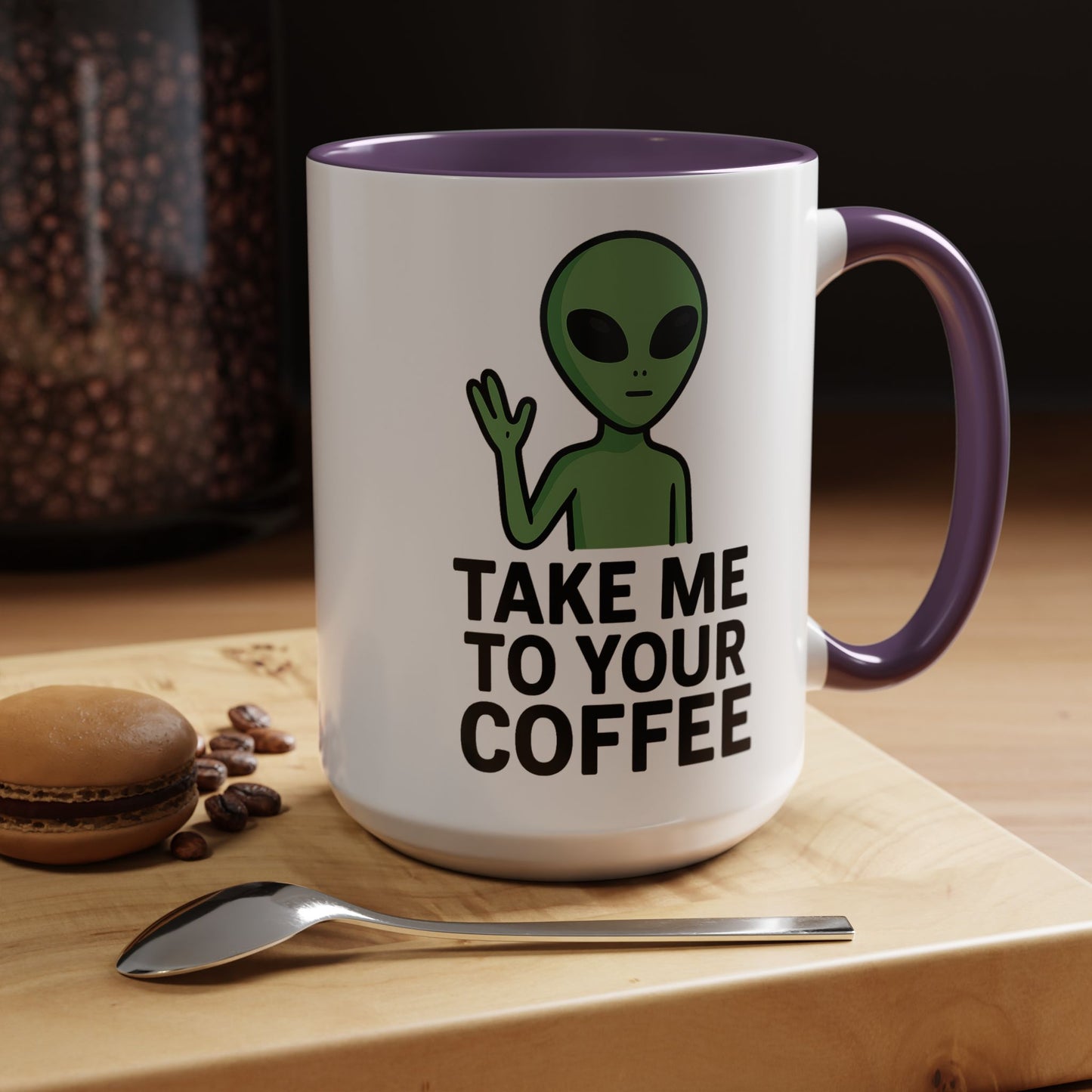 Funny Alien Coffee Mug - Take Me To Your Coffee, Humorous Gift for Coffee Lovers, Unique Office Decor, Birthday Gift