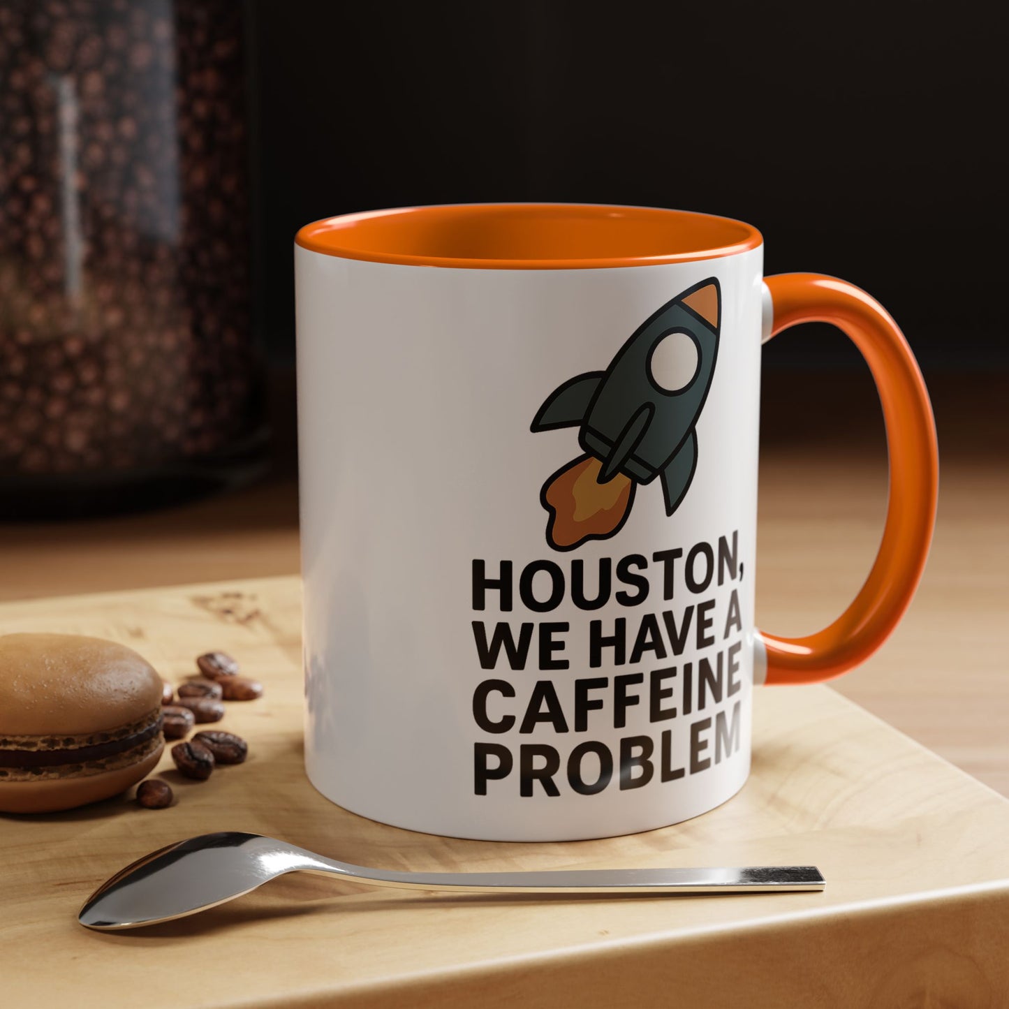 Houston We Have a Caffeine Problem Mug - Funny Coffee Cup for Space Lovers, Gift for Astronauts, Unique Kitchen Decor, Humor Mug