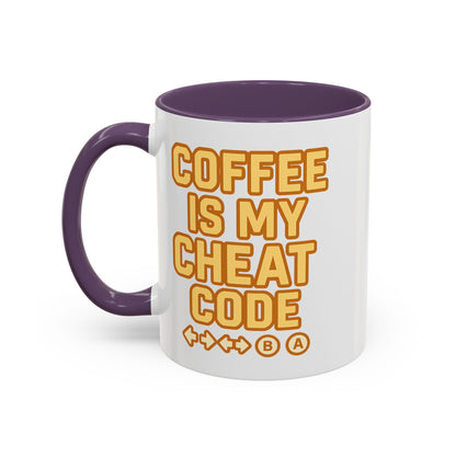 Coffee is My Cheat Code, Game Themed Gift, Funny Mug for Gamers, Gaming Accessory, Birthday Gift for Him