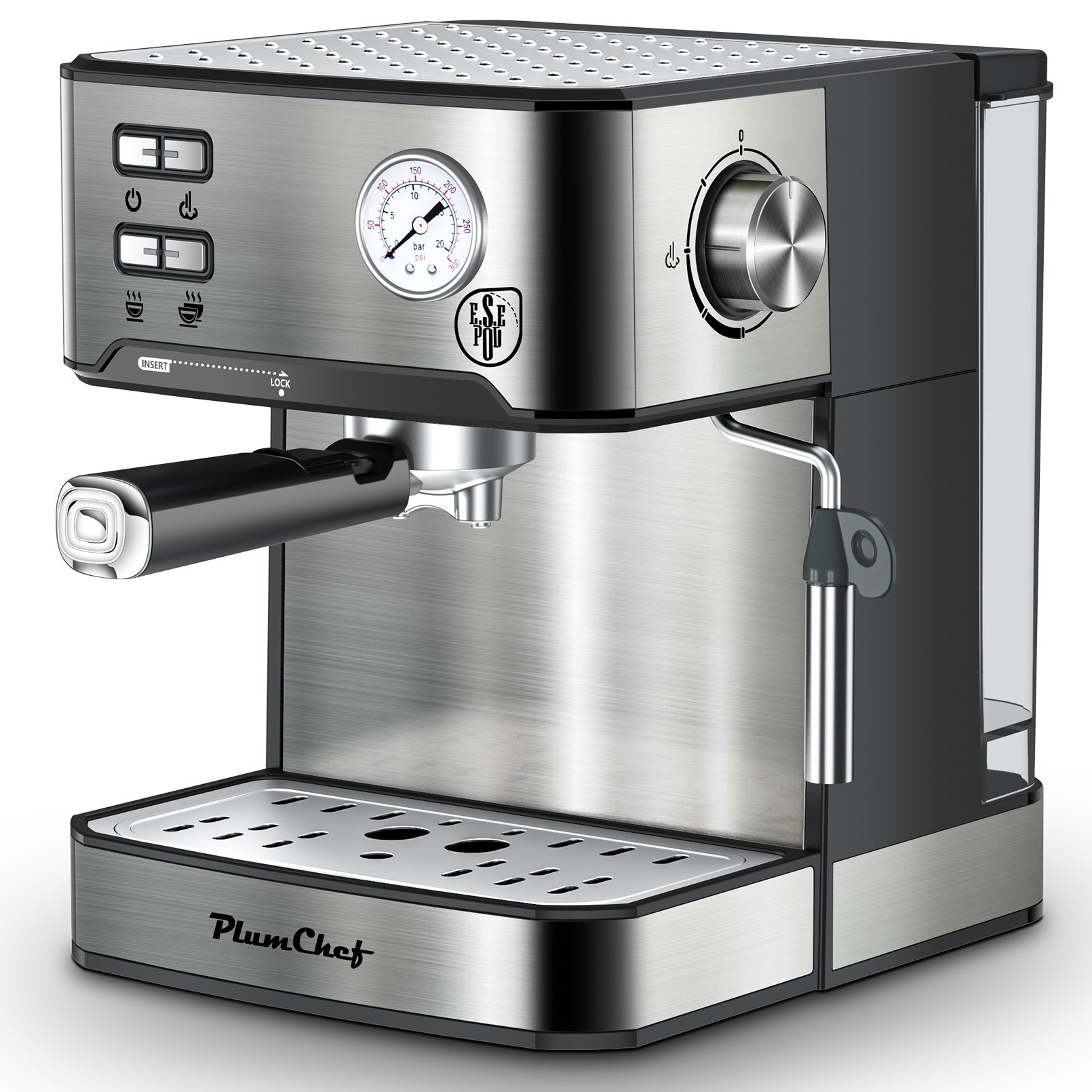 Plum Chef Espresso Coffee Machine, 20 Bar Cappuccino Latte Maker Coffee ...