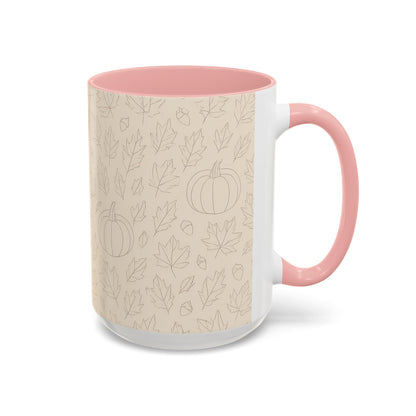 Autumn Leaves Accent Coffee Mug | Fall Decor, Pumpkin Lovers Gift, Cozy Mornings, Seasonal Kitchenware, Ideal for Thanksgiving