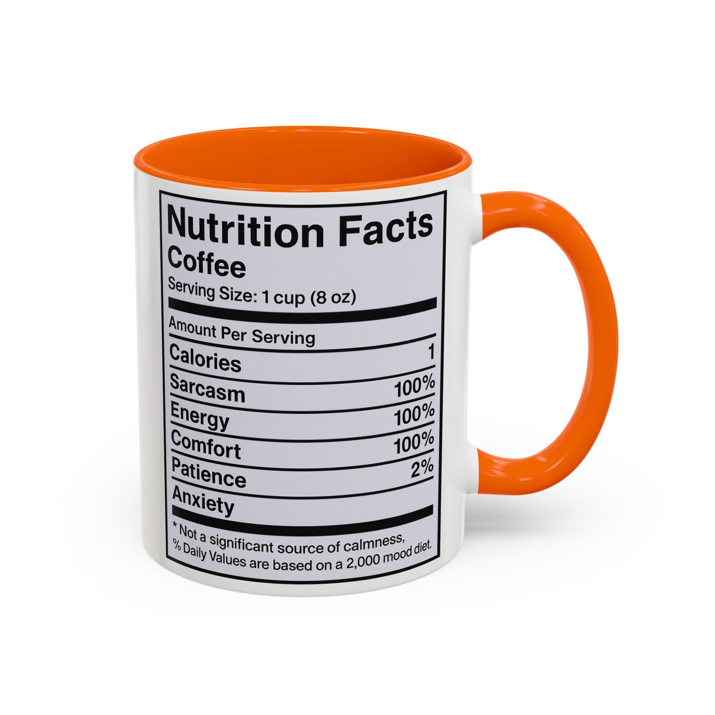 Humorous Coffee Nutrition Facts Mug, Funny Gift for Coffee Lovers