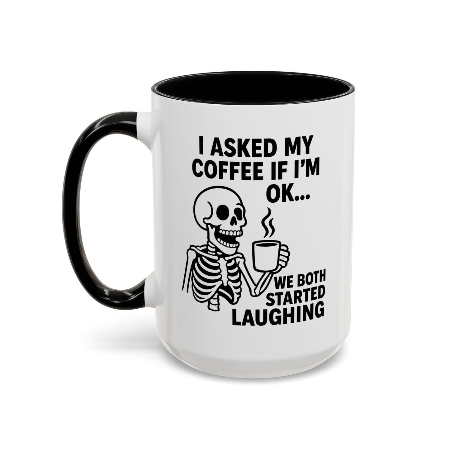 Funny Skeleton Coffee Mug, Halloween Gift, Cute Skeleton Amor, Office Mug, Day of the Dead Coffee Cup