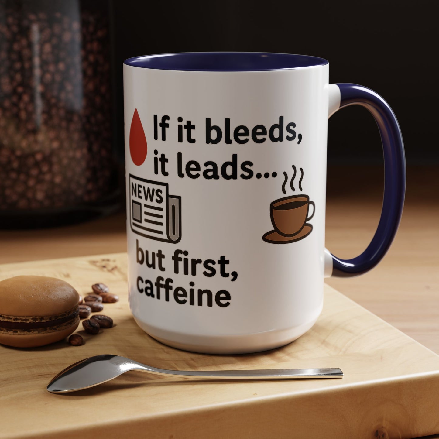 If it Bleeds it Leads Gift for Journalists, Writers, News Lovers, Unique Mug for Work or Home