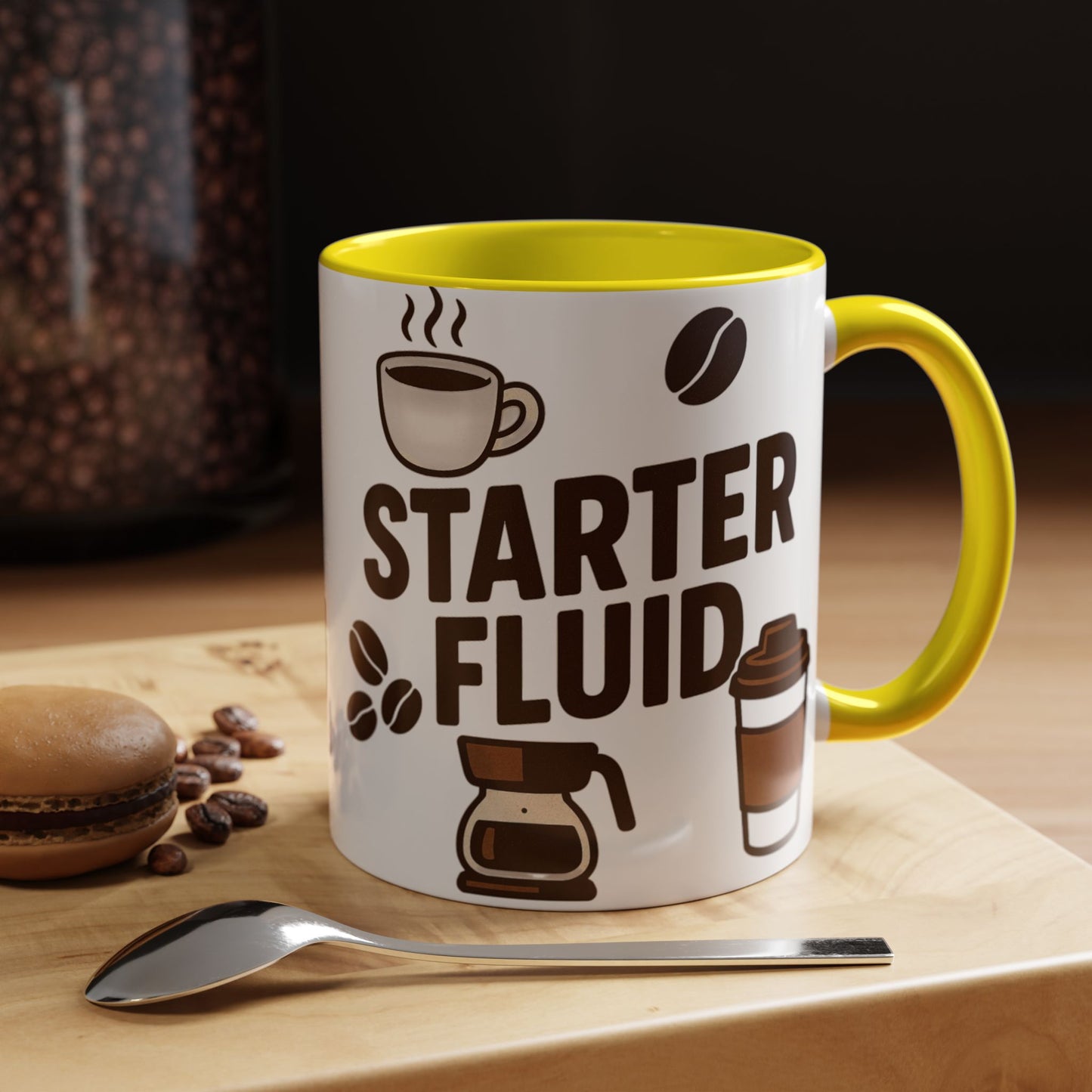 Starter Fluid Coffee Lover's Accent Mug – Perfect Gift for Birthdays, Holidays, or Office Use, Great for Your Morning Brew