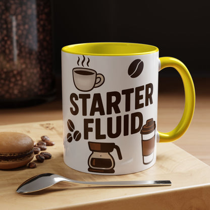 Starter Fluid Coffee Lover's Accent Mug – Perfect Gift for Birthdays, Holidays, or Office Use, Great for Your Morning Brew