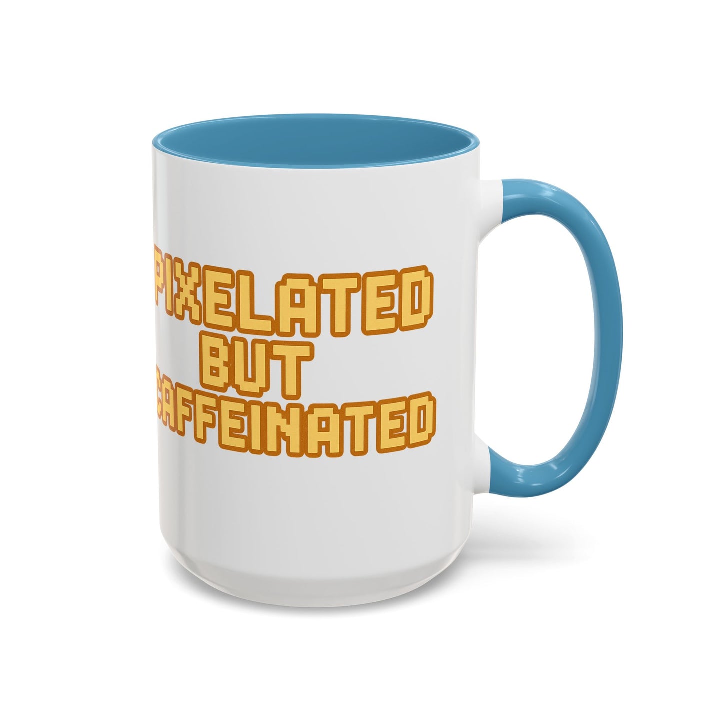 Pixelated Caffeinated Coffee Mug | Gamer Gift, Cute Coffee Cup, Retro Style Mug, Unique Gift for Him/Her, Home Office Decor