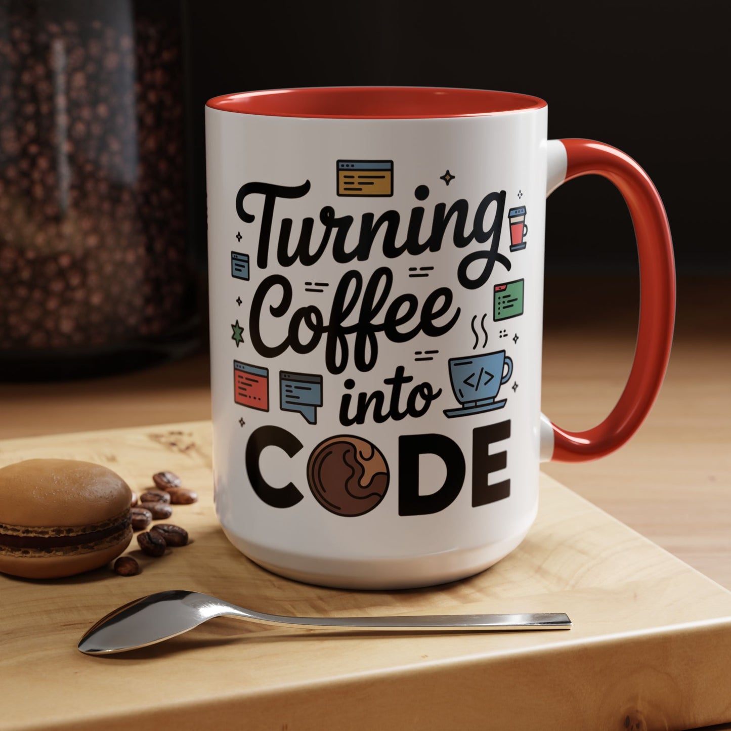 Turning Coffee into Code Mug, Programmer Gift, Coffee Lovers Cup, Tech Humor, Office Decor, Geeky Coffee Mug