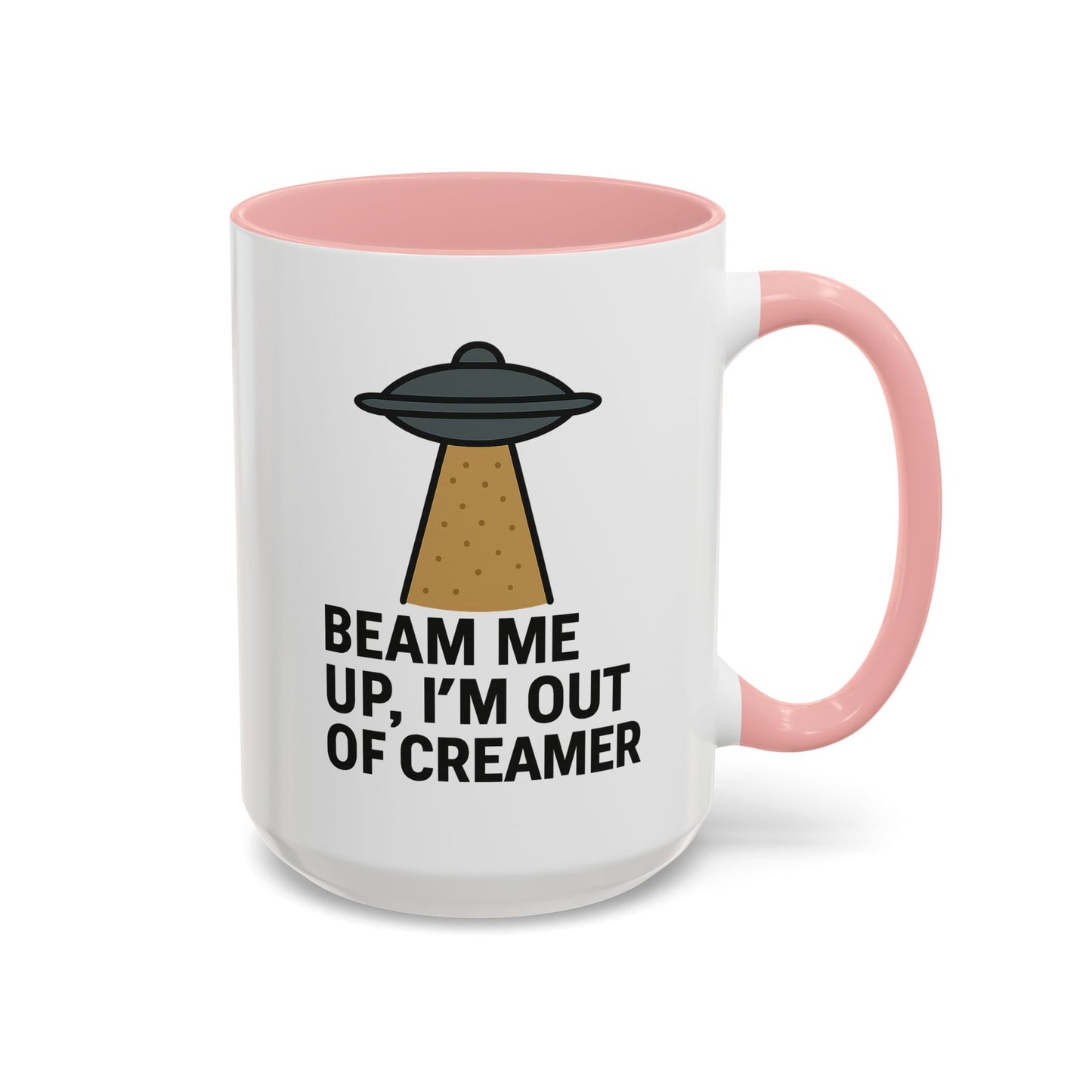 Funny Space-Themed Coffee Mug, Humorous Gift for Coffee Lovers, Out of Creamer, Alien Design, Quirky Kitchenware