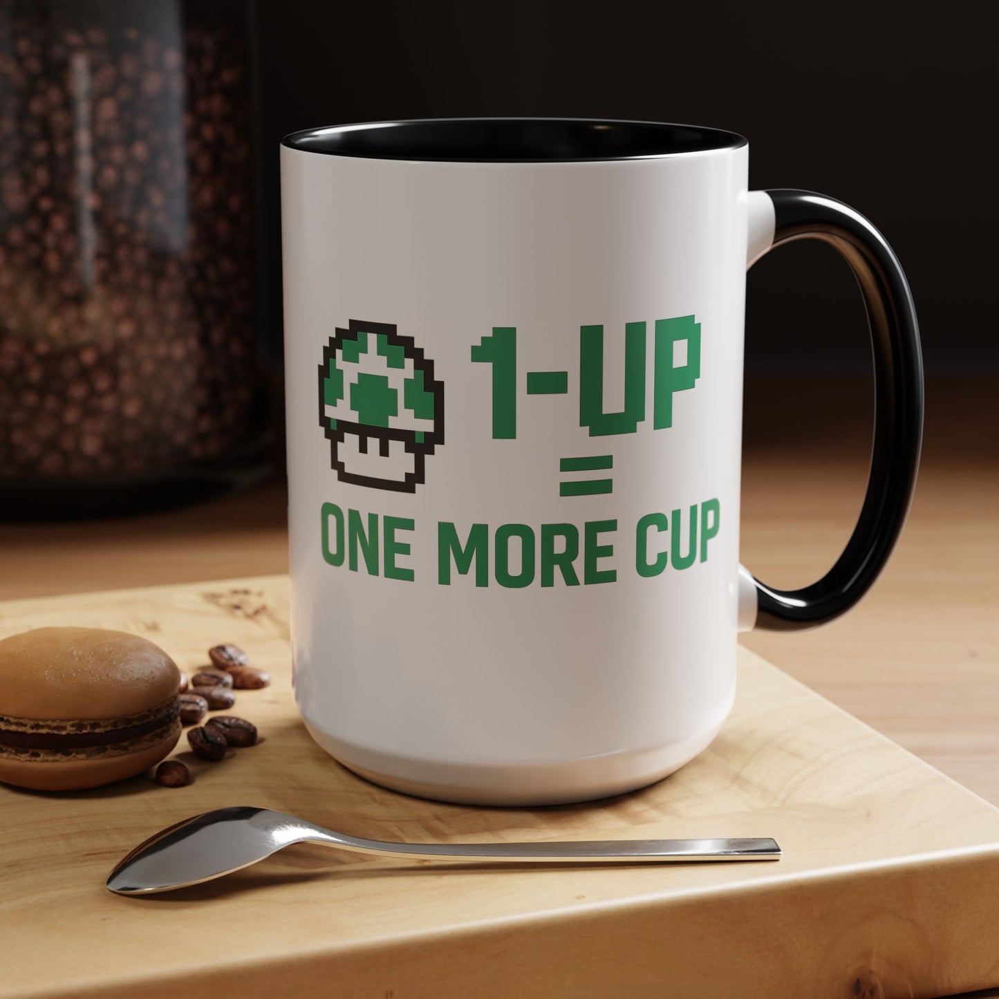 Retro Gaming Coffee Mug, 1-Up Mushroom Cup, Perfect Gift for Gamers, Funny Office Mug, Video Game Lover, Unique Birthday Present