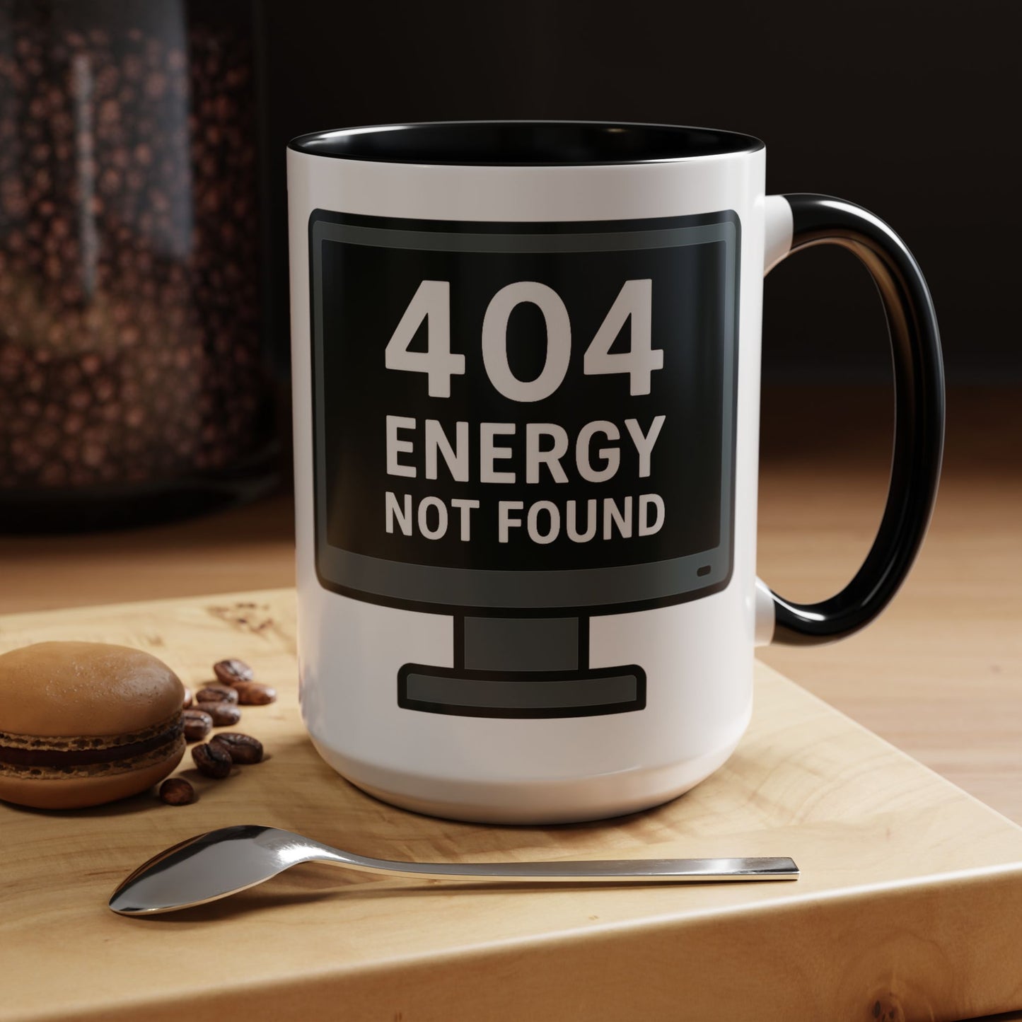 Humorous 404 Energy Not Found Coffee Mug, Funny Gift for Programmers, Unique Office Mug, Tech Lover's Gift, Coffee Lovers Mug